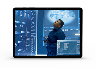 Employé utilisant la solution SASE de Bell.